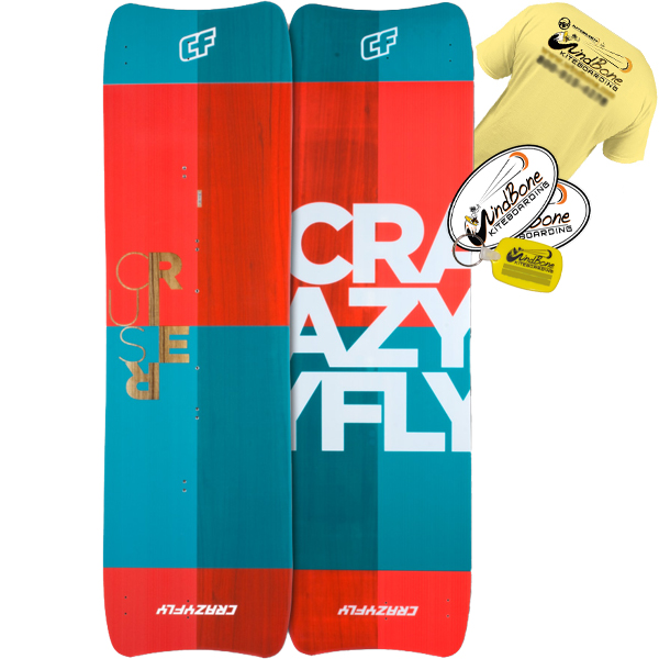 2016 Crazyfly Cruiser LW Light Wind Kiteboard Twintip + T-Shirt