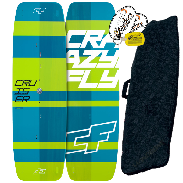 2017 Crazyfly Cruiser Carbon Light Wind Kiteboard Twintip + Board Bag (Closeout Sale)