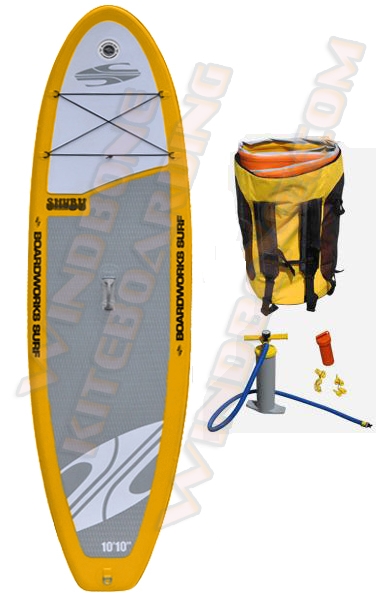 Boardworks SHUBU 10-10 Wide Inflatable SUP Stand Up Paddle Board - Click Image to Close